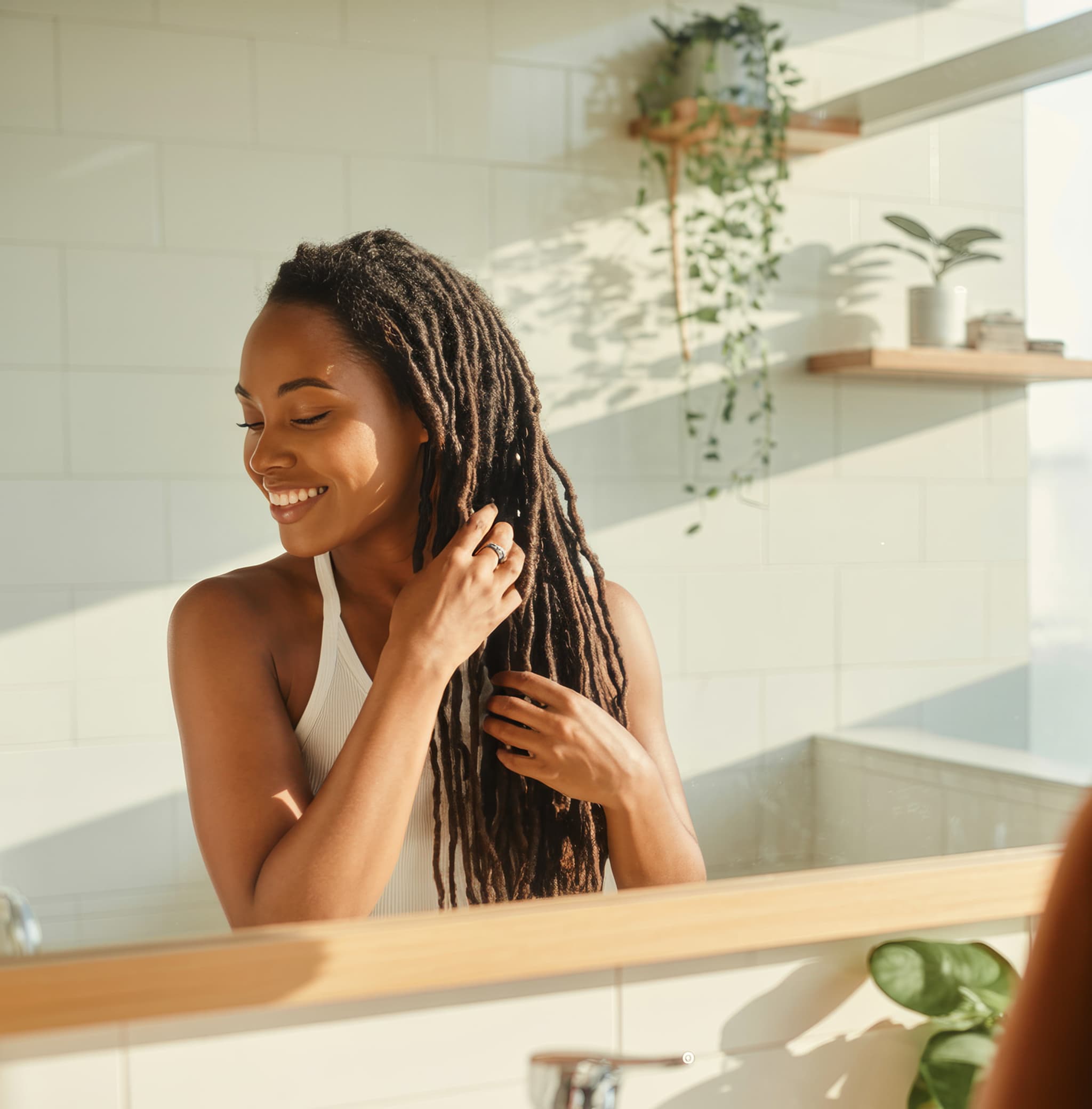 Woman with beautiful locs